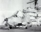 Le prototype N°03 à bord de l'HMS Eagle en Méditerranée au printemps 1958. (Breguet)