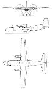 3-views of the Nord 262A. (©French Fleet Air Arm)