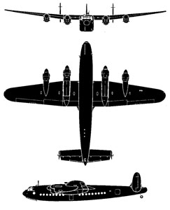 Plan 3 vues de l'Avro-685 York. (©Crown Copyright)
