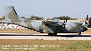 Atterrissage le même jour, du C-160R Transall (61-MI/ RA02) de l'escadron de transport Touraine à l'Aéroport International de Malte. (©Massimo Farrugia)