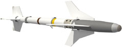 Missile air/air courte portée à guidage infrarouge AIM-9L Sidewinder. (©MilViz)