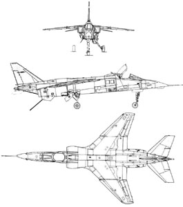 Plan 3 vues du Jaguar M. (©French Fleet Air Arm)