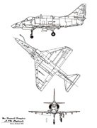 Plan 3 vues de l'A-4M Skyhawk. (©Marcin Zielinski)