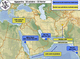 Carte du déploiement Agapanthe 2010. (©Marine Nationale)